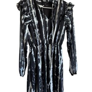 COS Black and White Ruffled Smocked Sundress